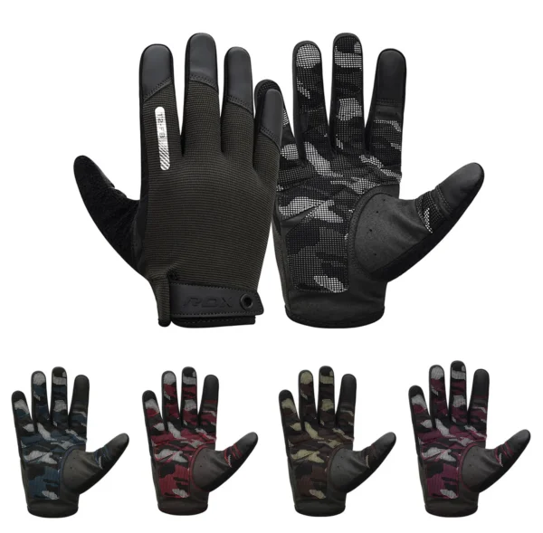 RDX T2 Fitness Handschuhe schwarz, blau, pink, braun, rot - Vorder- und Rückseite Schwarz, Vorderansicht andere Farben