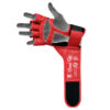 RDX Aura Plus T-17 MMA Handschuhe Grappling rot-schwarz - Innenhand mit Ansicht Klettband offen mit Hand