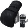 RDX T15 MMA Sparring Handschuhe schwarz - Handrücken Faustansicht und Innenseite an Hand