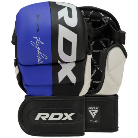 RDX T6 MMA Handschuhe Sparring blau - Rückhand und Innenhand