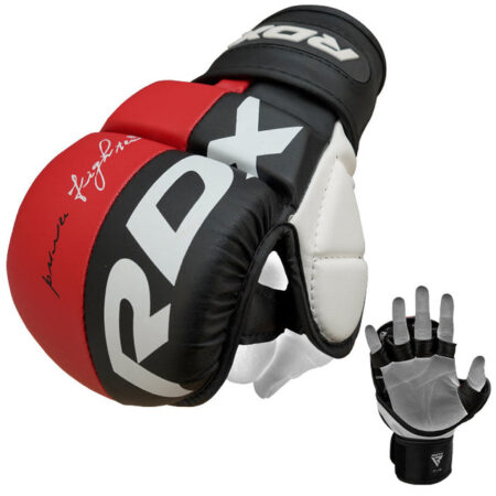 RDX T6 MMA Handschuhe Sparring rot - Faustansicht und Innehand Ansicht