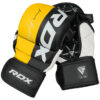 RDX T6 MMA Handschuhe Sparring gelb - Rückhand und Innenhand leicht schräg aufeinander