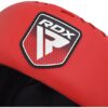 RDX Apex Boxkopfschutz mit Wangenschutz rot - Nahaufnahme Logo