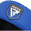 RDX Apex Boxkopfschutz mit Wangenschutz blau - Nahaufnahme Logo