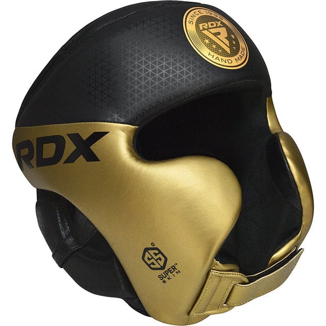 RDX L1 Mark Vollschutz Boxtraining Kopfschutz gold - Vorderansicht