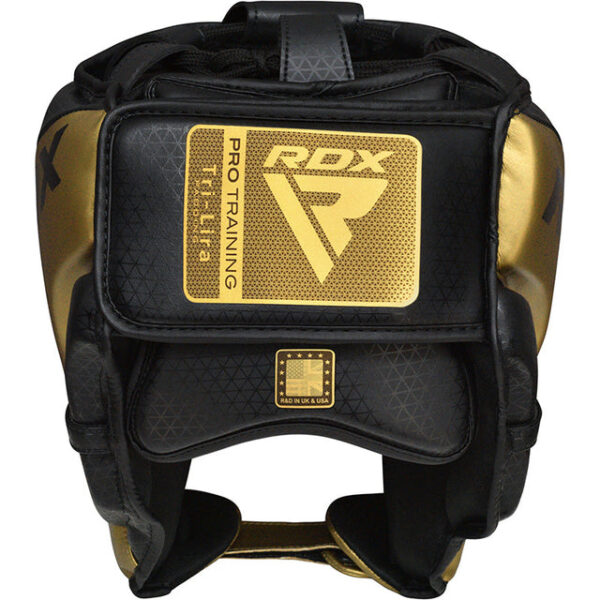 RDX L1 Mark Vollschutz Boxtraining Kopfschutz gold - Rückansicht