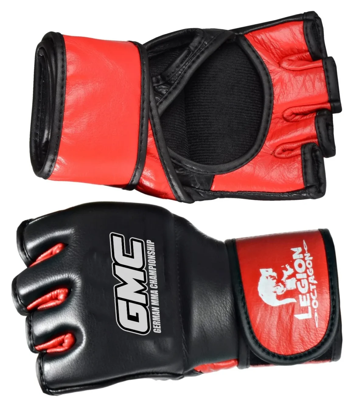 Legion Octagon MMA-Handschuhe GMC schwarz-rot - Rückhand und Innenhand