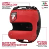 RDX Apex Box Kopfschutz mit Nasenschutzbügel rot - Vorderansicht mit Features