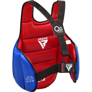 RDX T2 Karate Körperschutz Brustschutz gepolstert rot/blau - Rückseite