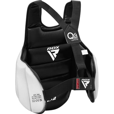 RDX T2 Karate Körperschutz Brustschutz gepolstert schwarz/weiß - Rückseite
