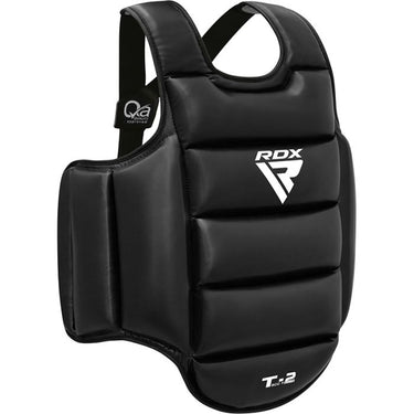 RDX T2 Karate Körperschutz Brustschutz gepolstert schwarz/weiß - Vorderseite