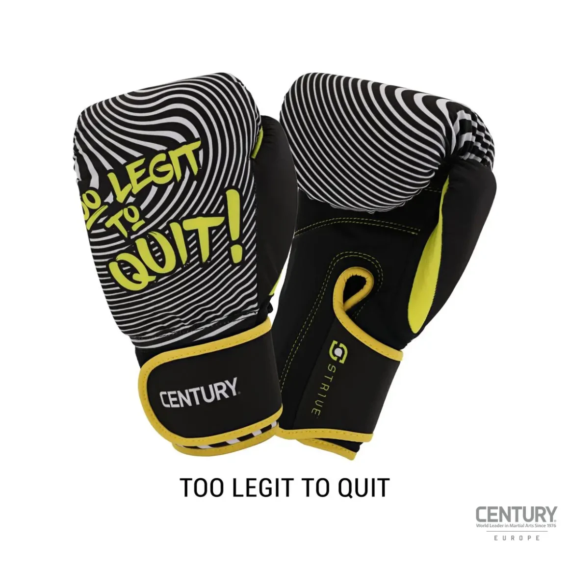 Century Strive waschbare Boxhandschuhe too legit to quit - Rückhand und Innenhand leicht überlagert