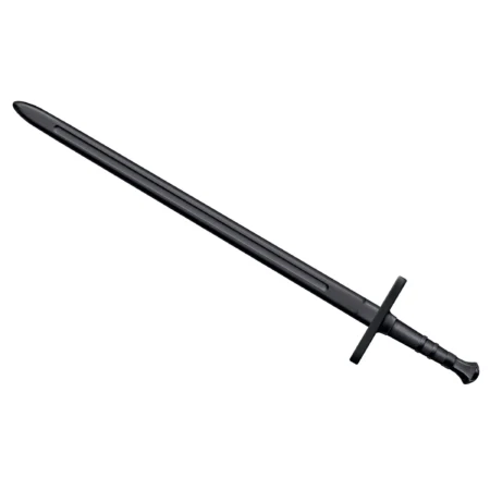 Cold Steel Gummi Anderthalbhänder Trainingsschwert mit optimiertem Griff - Seitenansicht Schwertscheide nach oben links gerichtet