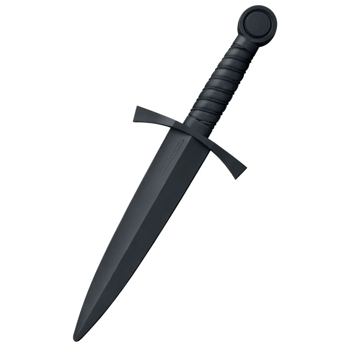 Cold Steel Mittelalterlicher Trainingsdolch aus Gummi - Seitenansicht Klinge nach unten links gerichtet