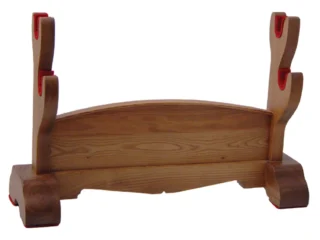 Hanwei Schwertständer für 2 Samuraischwerter, Naturholz - Vorderansicht