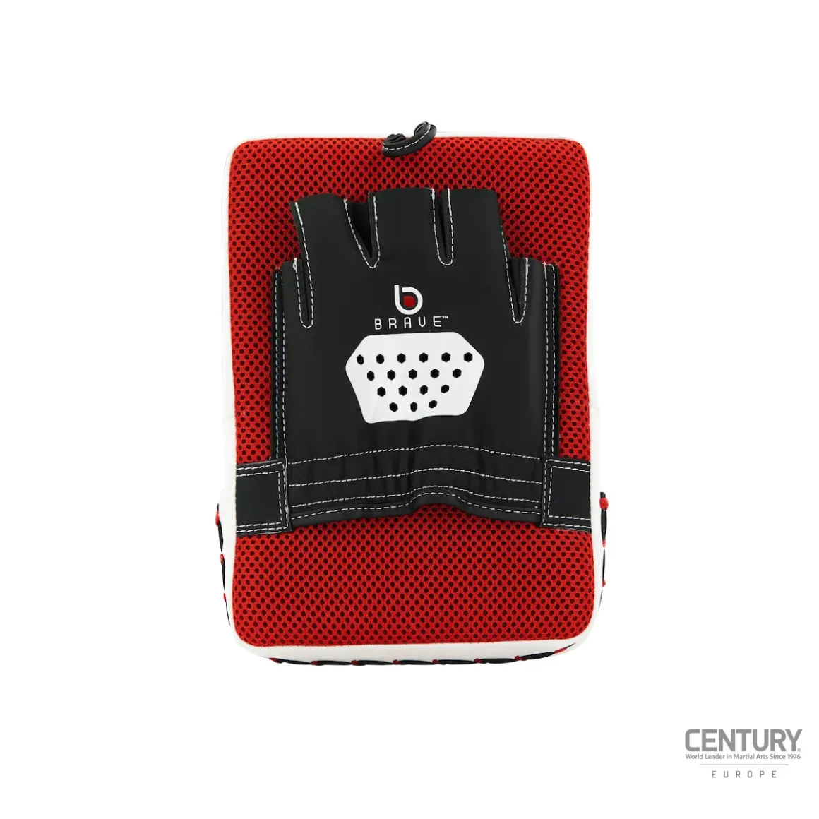 Century Brave Handpratze schwarz-rot-weiß - Ansicht Rückseite Handschuh