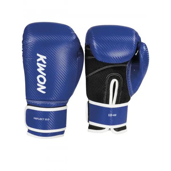 Kwon Boxhandschuhe Reflect 2 blau/weiß 10 oz - Ansicht Rückhand und Innenhand