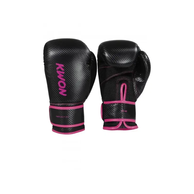 Kwon Boxhandschuhe Reflect 2 schwarz/pink 10 oz - Ansicht Rückhand und Innenhand