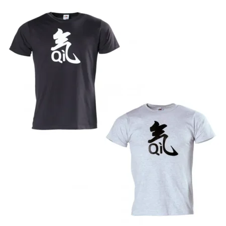 QI – T-Shirt mit Qi Aufdruck (schwarz, grau)