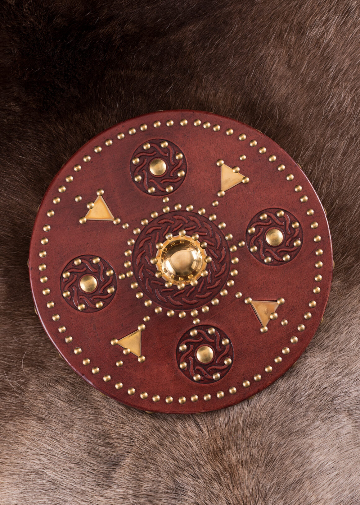 Mini-Targe - Schottischer Rundschild (Holz, Leder, Messing)