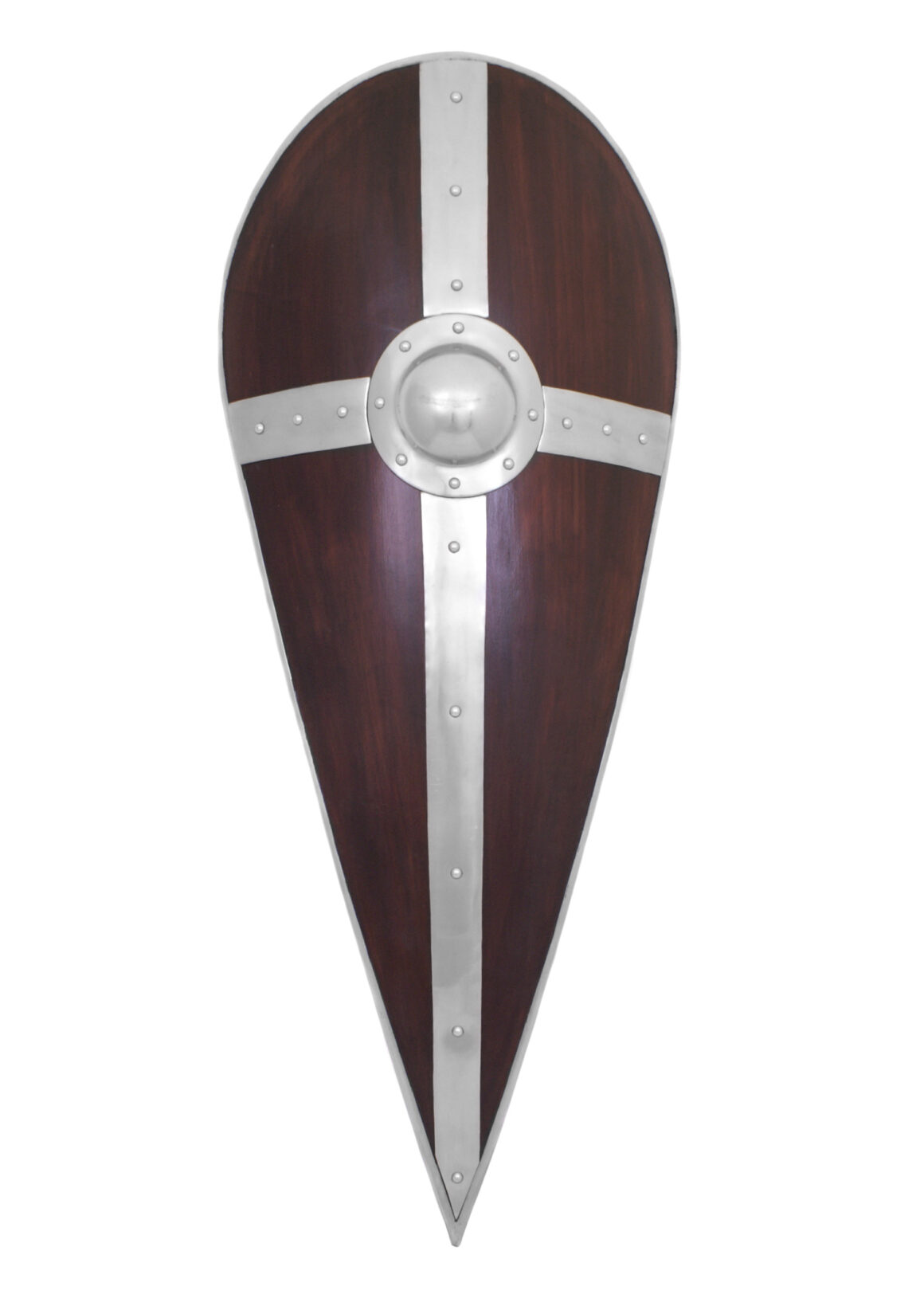 Normannenschild mit Kreuz (Holz, Stahl, Leder)