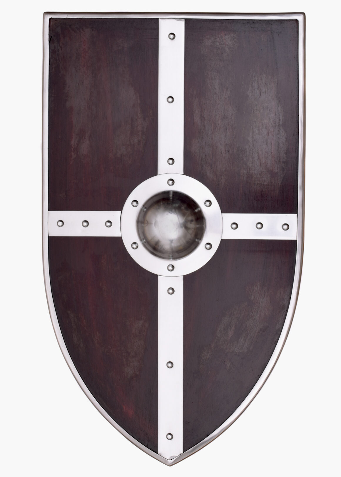 Wappenschild mit Stahlbeschlägen (Holz, Stahl)