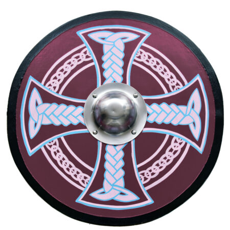 Wikingerschild mit Keltenkreuz-Motiv, handbemalt, 61 cm (24 Zoll)