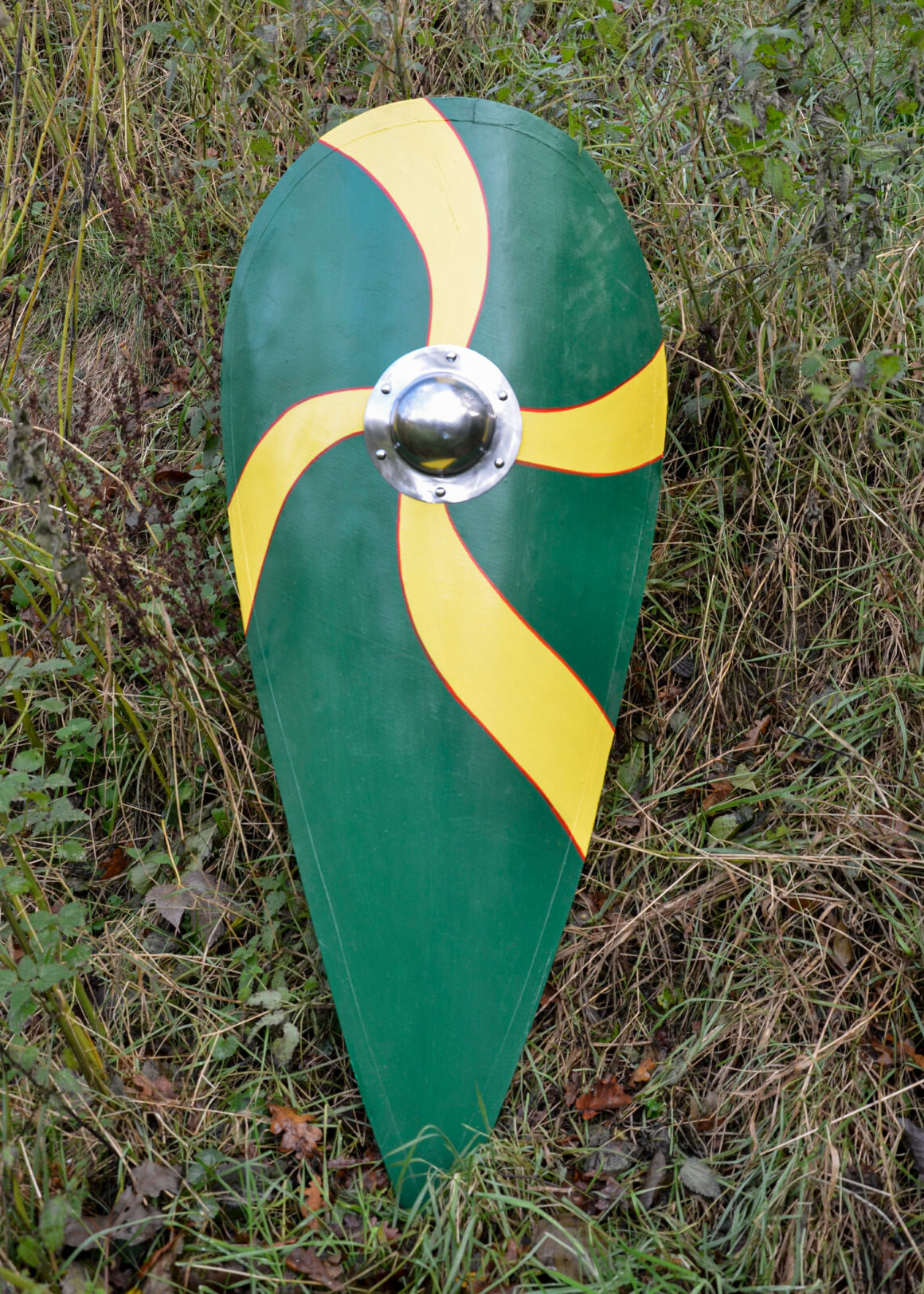 Normannenschild, grün-gelb (Holz)