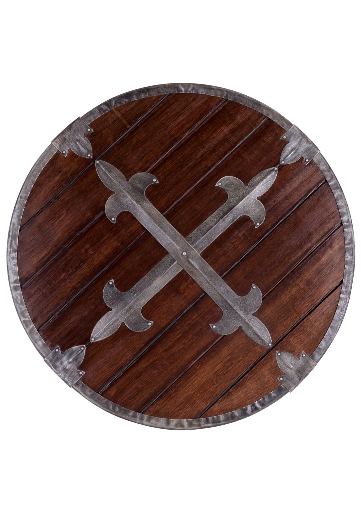 Rundschild mit Stahlbeschlägen (Holz)