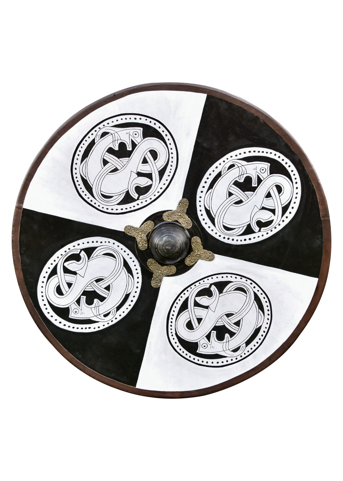 Wikinger Rundschild mit Greiftier-Bemalung (Holz)