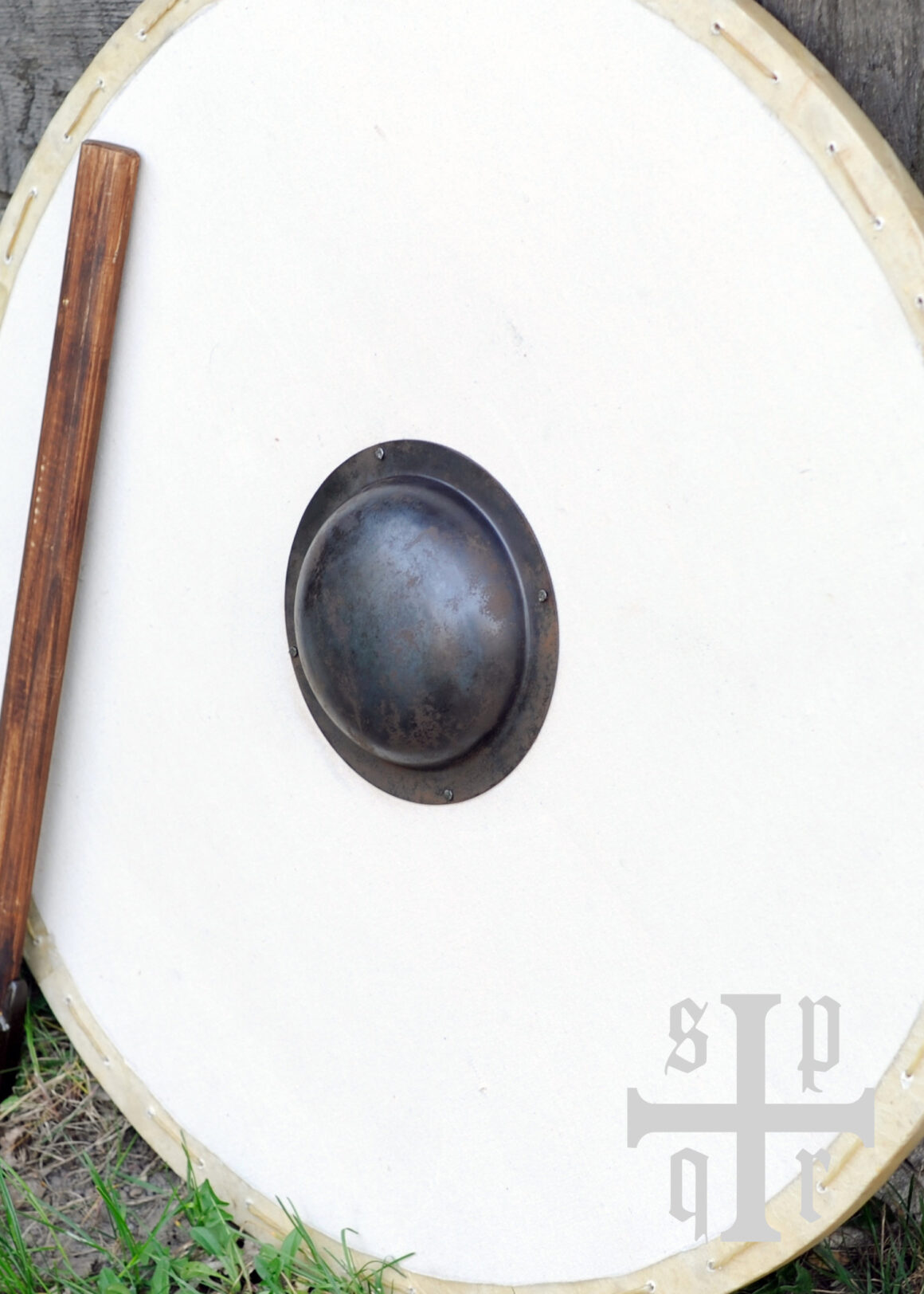 Wikinger Rundschild mit Eisenbuckel zum Selbstbemalen (Holz)