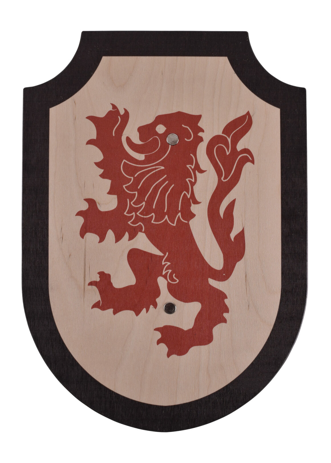 Battle Merchant Kinder Holzschild Ritter Johan Löwenmut Holz, rot - Vorderseite