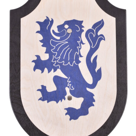 Battle Merchant Kinder Holzschild Ritter Johan Löwenmut Holz, blau - Vorderseite
