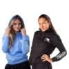 Fightnature Damen Hoodie schwarz/blau - Ansicht an zwei jungen Frauen