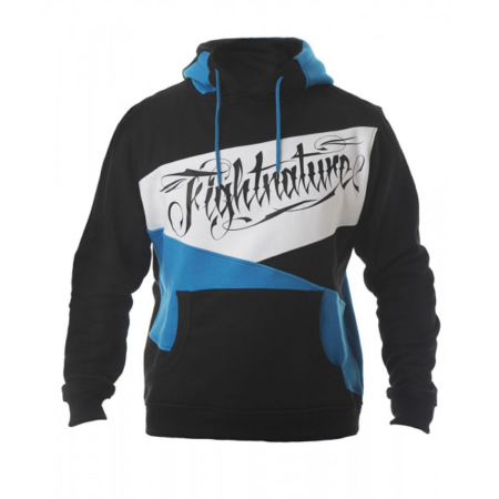 Fightnature Hoody schwarz-blau - Vorderansicht