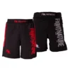 Fightnature MMA Cage Shorts schwarz-grau/rot - Vorderansicht