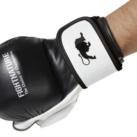 Fightnature MMA Sparring Handschuhe Leder schwarz-weiß - Oberhand