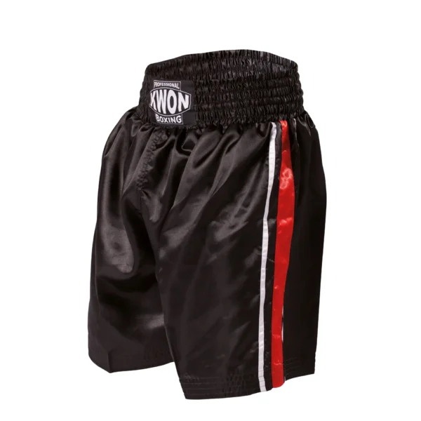 Kwon Professional Boxing Box Shorts Ansicht aller Farben schwarz-rot - Vorderansicht seitlich