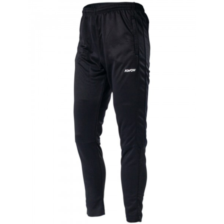 Kwon Trainingshose Slim Fit schwarz - Vorderansicht leicht seitlich von rechts
