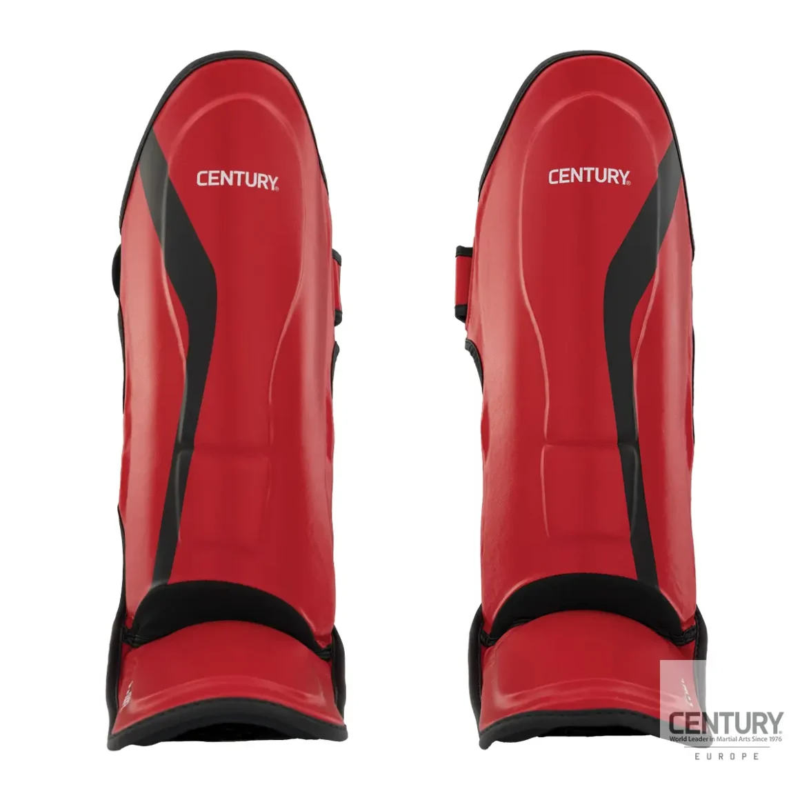 Century Schienbein Spannschutz C-Gear Determination Wako zertifiziert rot-schwarz - Vorderansicht