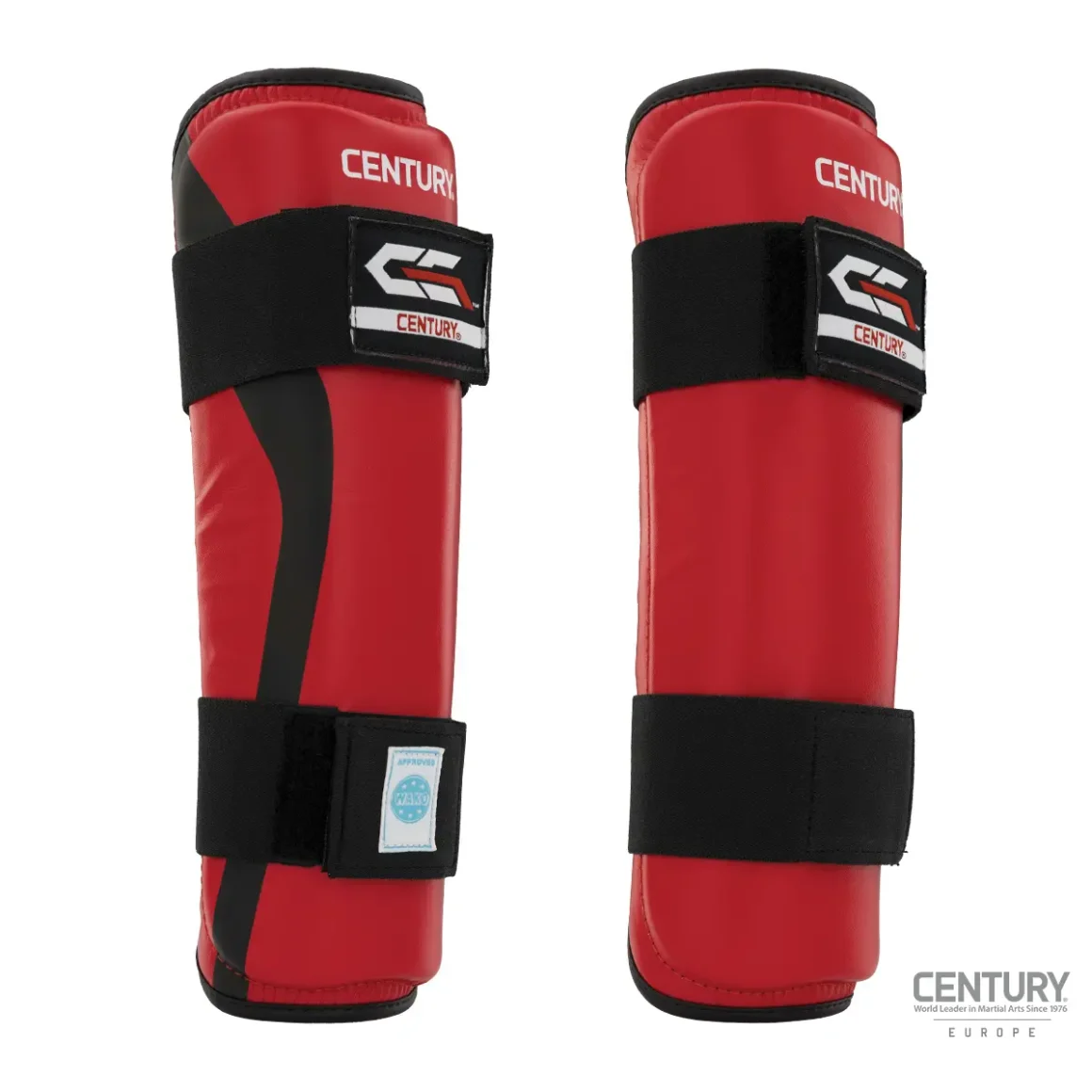 Century Schienbeinschutz C-Gear Determination Wako zertifiziert rot-schwarz - Vorderansicht links
