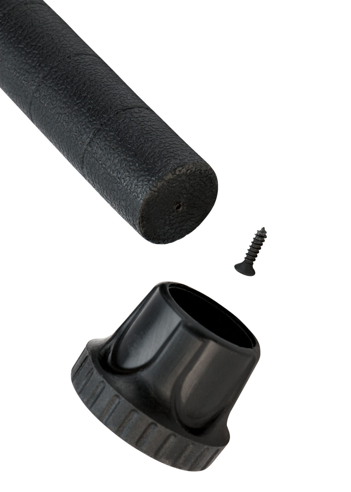 United Cutlery Gehstock Defense Hook Walking cane - Ansicht Gummistopper und Schraube gelöst vom Stock