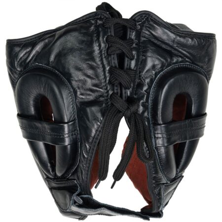 CEEROC Vintage Sparring Leder Kopfschutz schwarz - Rückansicht