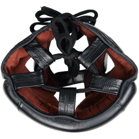 CEEROC Vintage Sparring Leder Kopfschutz schwarz - Ansicht von oben