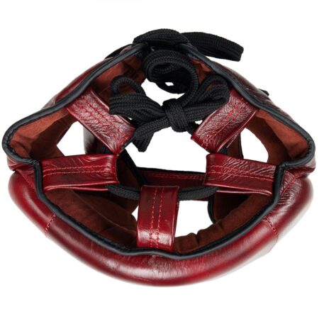 CEEROC Vintage Sparring Leder Kopfschutz rot - Ansicht von oben