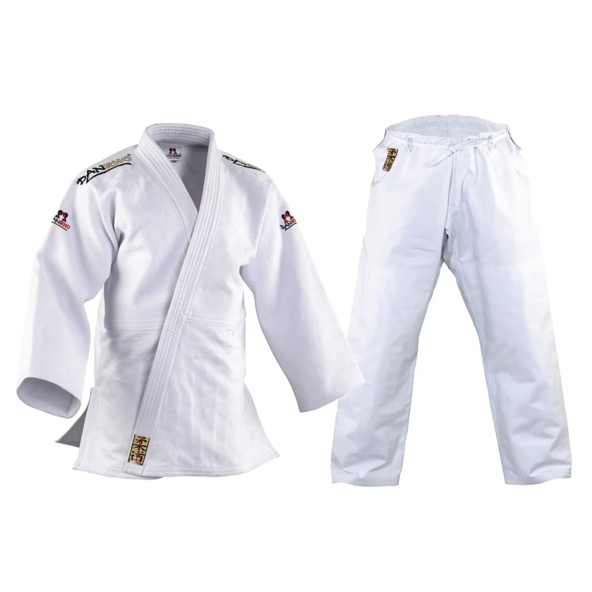 Danrho Judo Wettkampfanzug kano weiß - Jacke und Hose Vorderansicht