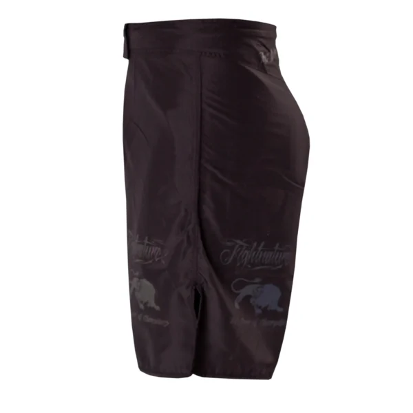 Fightnature MMA Shorts reflektierender Druck schwarz - Seitenansicht links