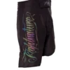 Fightnature MMA Shorts reflektierender Druck schwarz - Seitenansicht Schriftzug