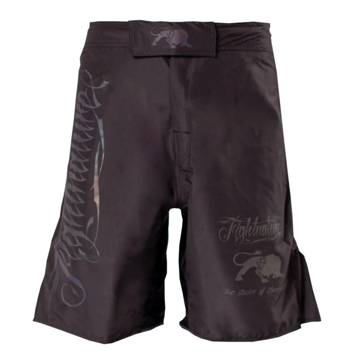 Fightnature MMA Shorts reflektierender Druck schwarz - Vorderansicht