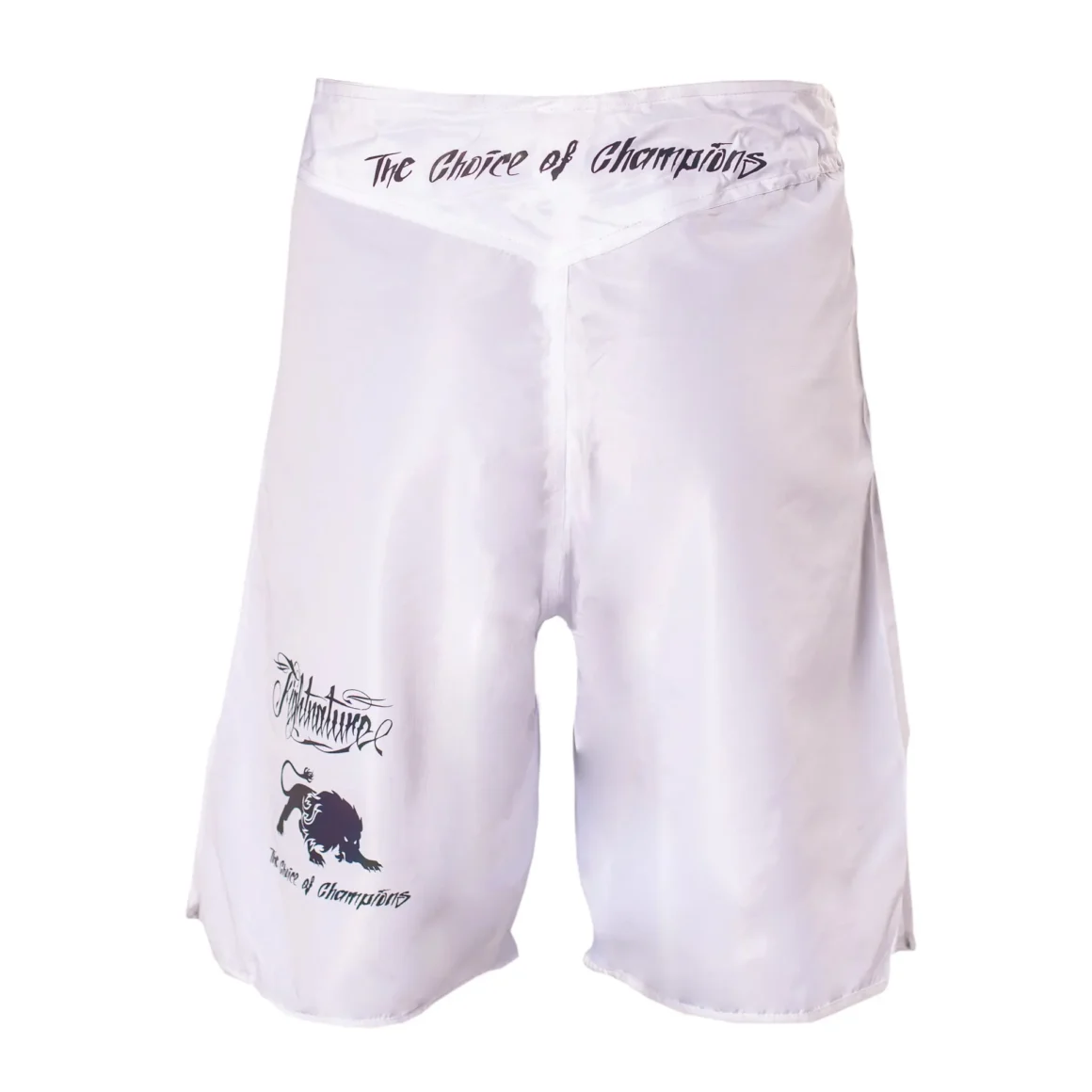 Fightnature MMA Shorts reflektierender Druck weiß - Rückansicht